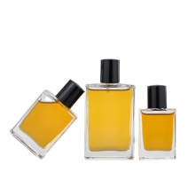 Free Sample Luxury Empty Flat Shoulder Square 30Ml 50Ml 100Ml Glass Bottles With Screw Cap